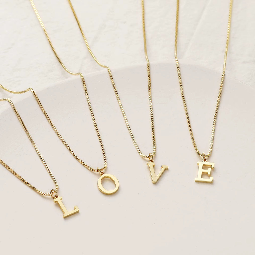 A-Z Initial Necklace 18K Gold Plated Necklace Cute Letter Stainless Steel Necklace for Women